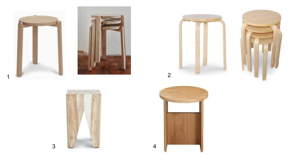 Multifunctional Stools and Side Tables for a Small Space